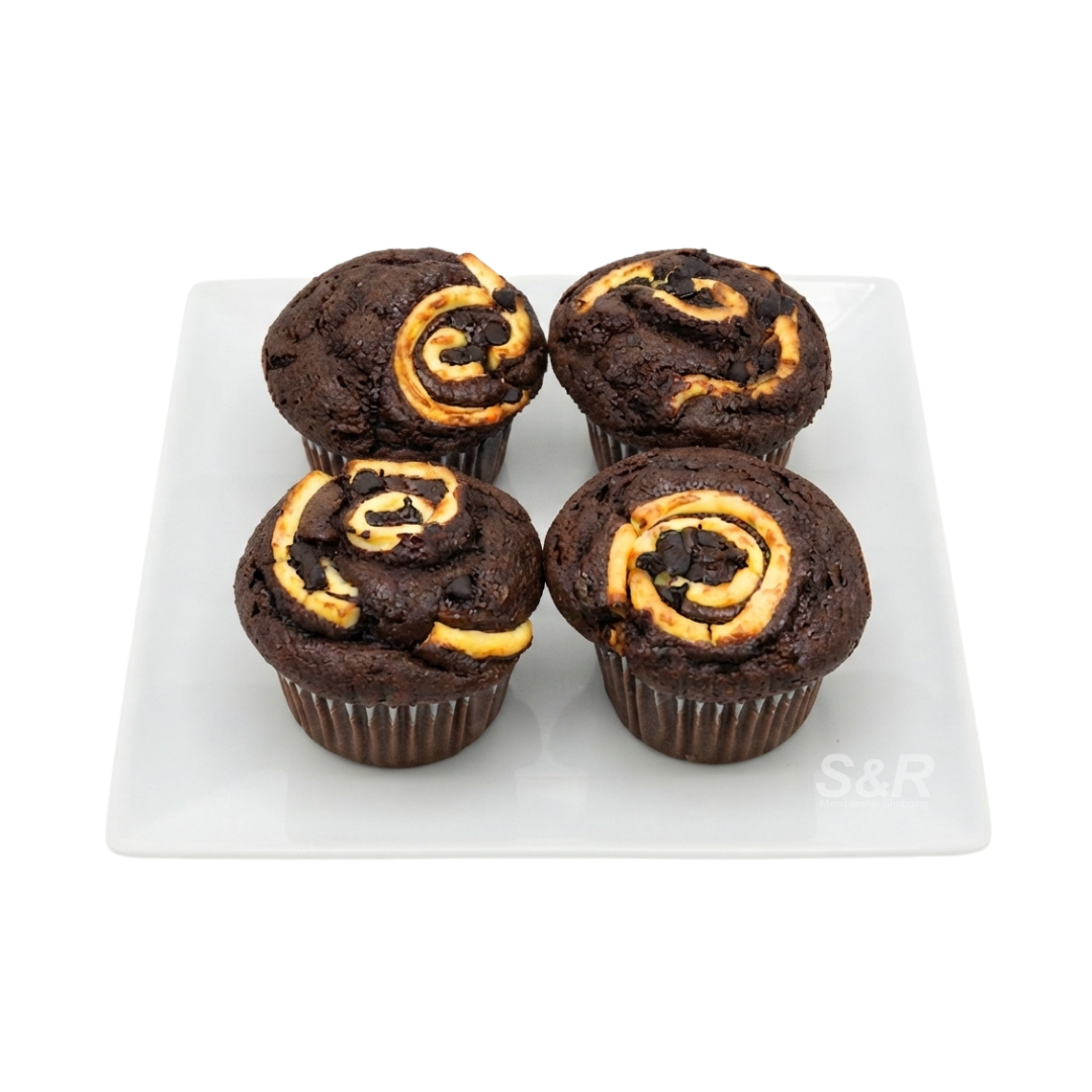 S&R Premium Choco and Cheesecake Muffin 4 Pieces